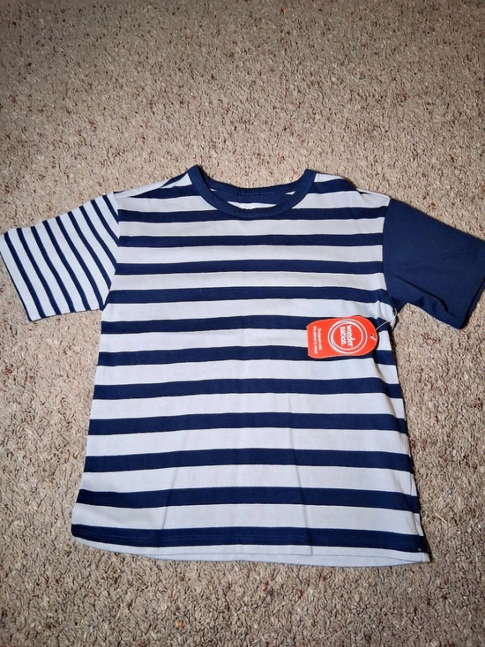 Wonder Nation Boys Striped Tee Blue Size Small (6/7) NWT